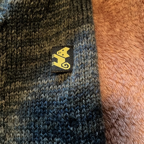 Peruvian Trading Co 100% Merino Wool Sweater Sz M Women Cardigan Marl Blue Gray - Picture 6 of 14